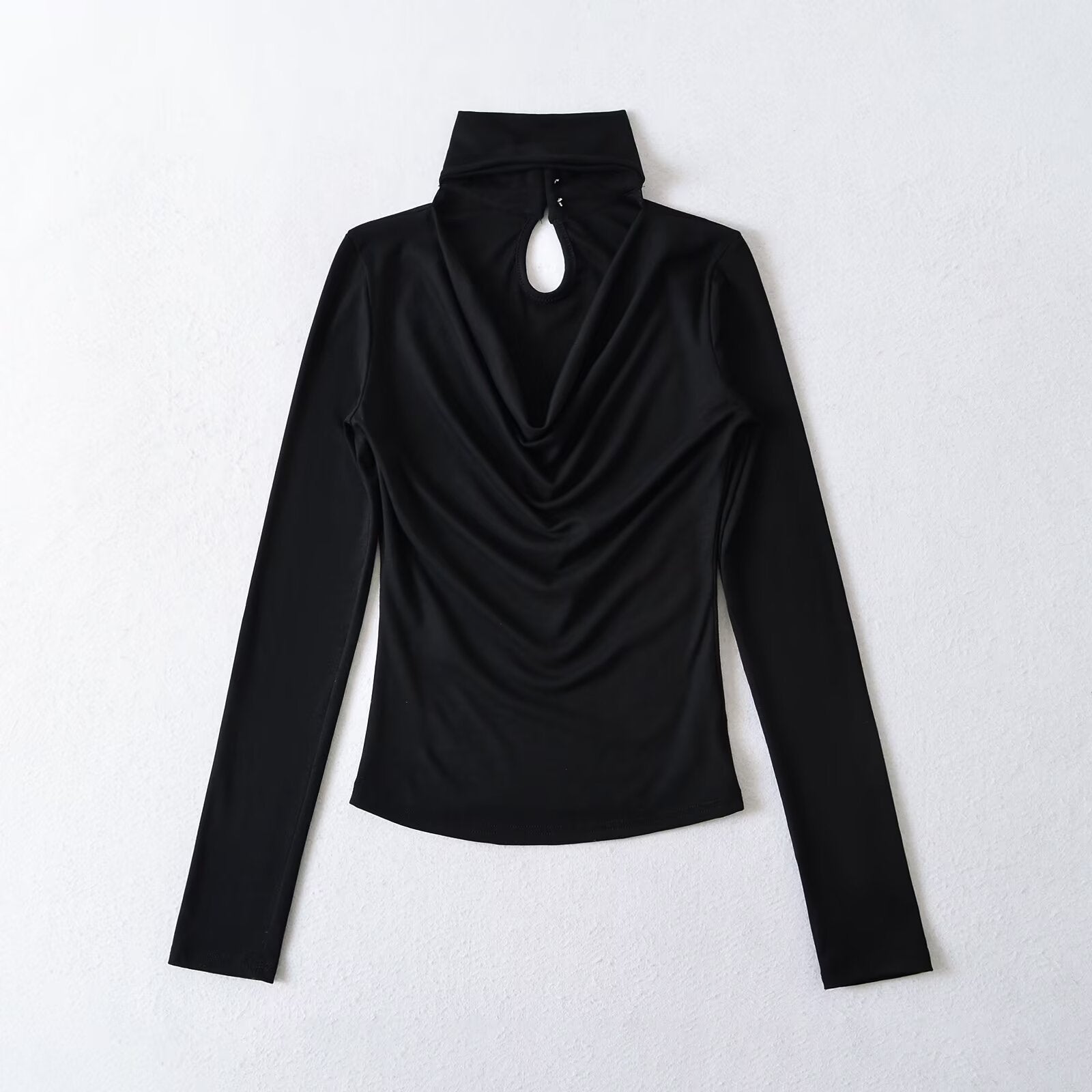 Kvinnors Långärmad Topp Wrap Design Andningsbart Material 4