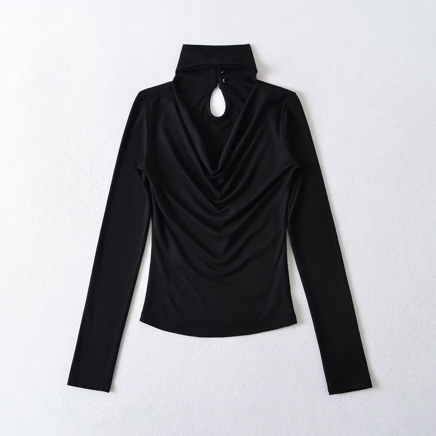 Kvinnors Långärmad Topp Wrap Design Andningsbart Material 8