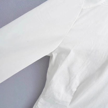 Dam Blus Modern Snitt Bomull med Klassisk Krage 4