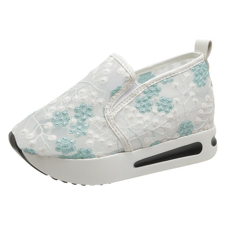 Kvinnors Slip-On Sneakers Blommigt Broderi Textil 6