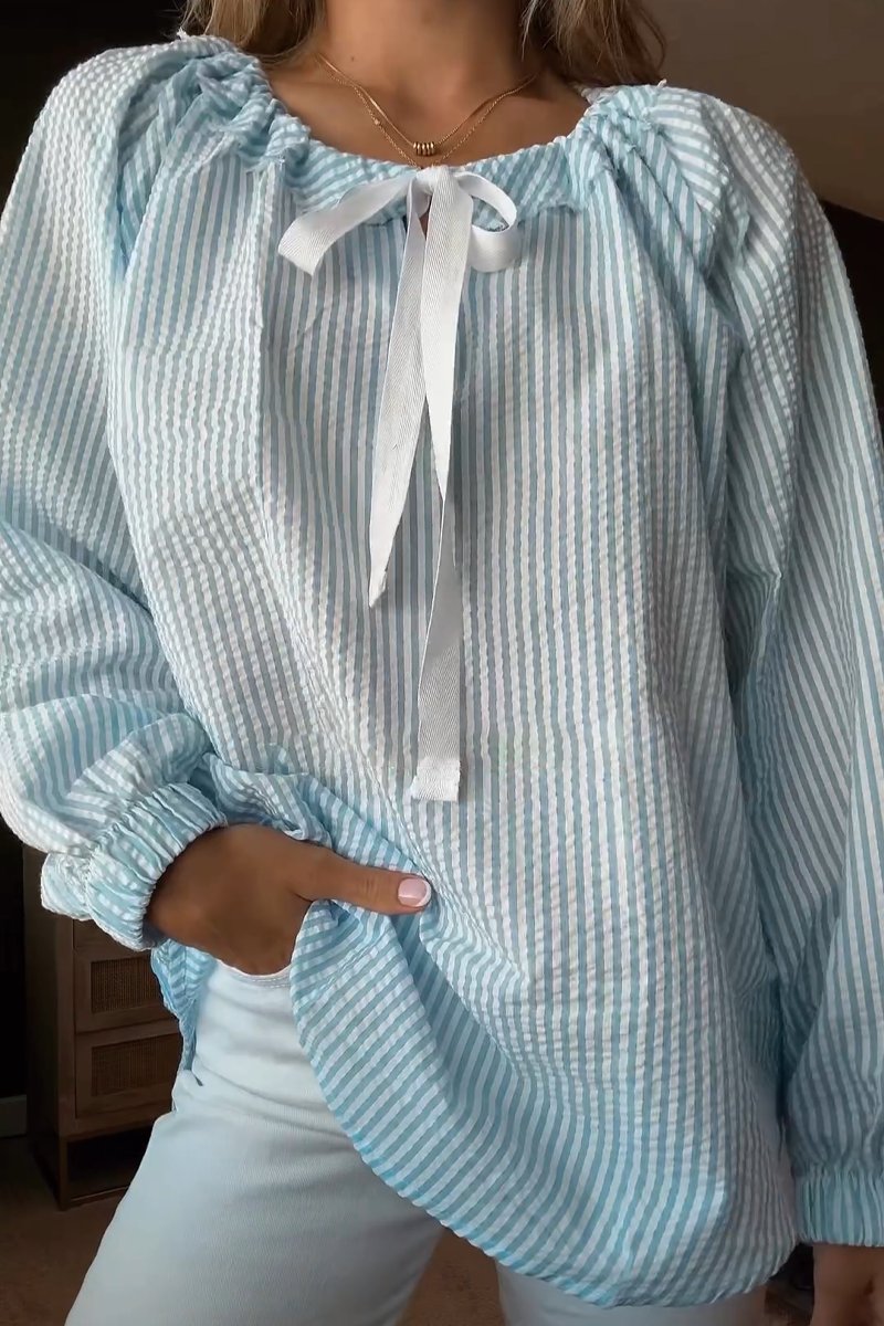 Variant image for Herrskjorta Randig Polyester V-ringad Regular Fit-7