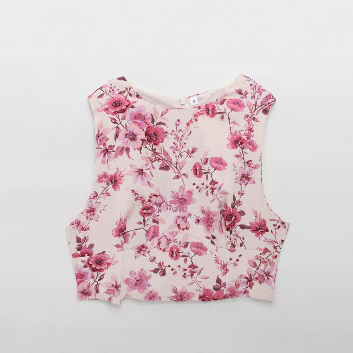 Dam Jumpsuit Blommig Silke A-Linjeform Ärmlös-2