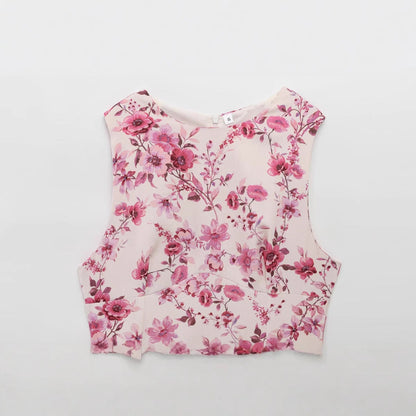 Dam Jumpsuit Blommig Silke A-Linjeform Ärmlös-2