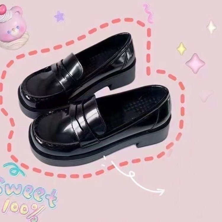 Kvinnor Loafers Blockklack Glänsande Material-4