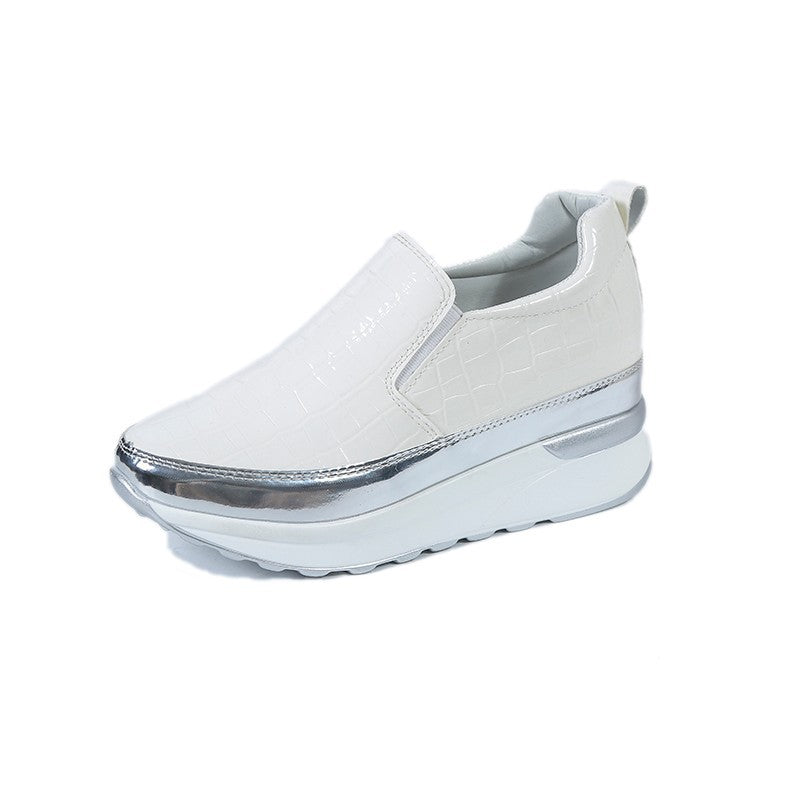 Kvinnors Sneakers Slip-On Krokodilmönster Platå Syntetisk 6