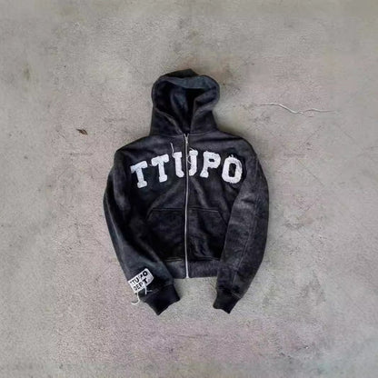 Variant image for Lång Hoodie Dam Tryckt Design Polyester Gatastil-1