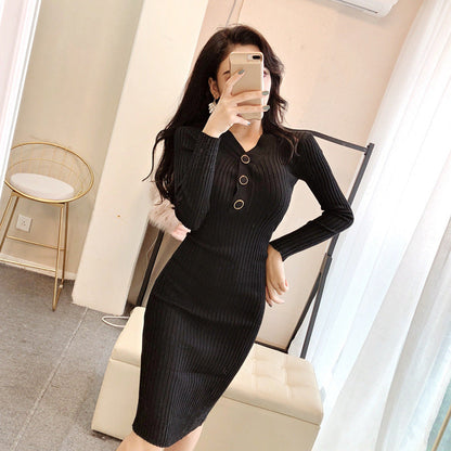 Variant image for Dam V-ringad Bodycon Klänning med Slim Fit-1