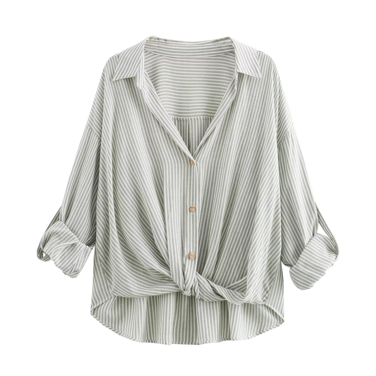 Variant image for Vit Blus Dam Långärmad Med Vänd Krage Polyester-1