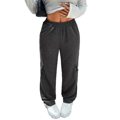 Fritidsbyxor Dam med Bred Snitt och Elastiskt Midjeband - Andningsbart Material för Sport och Avkoppling 6