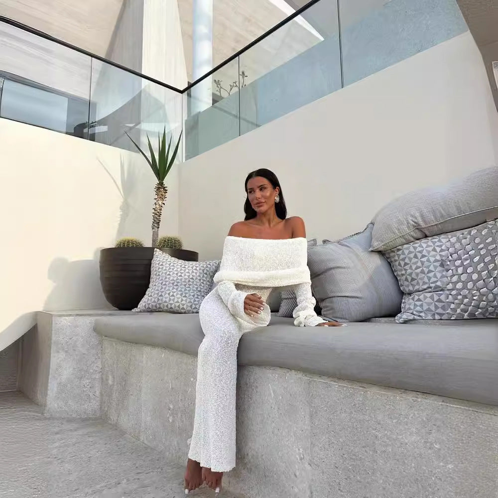 Dam Sommarklänning Off-Shoulder Lång Blommig Polyester-2