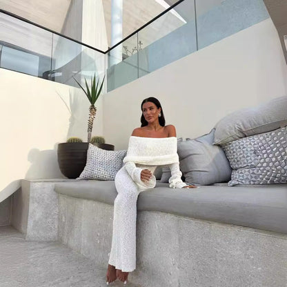 Dam Sommarklänning Off-Shoulder Lång Blommig Polyester-2