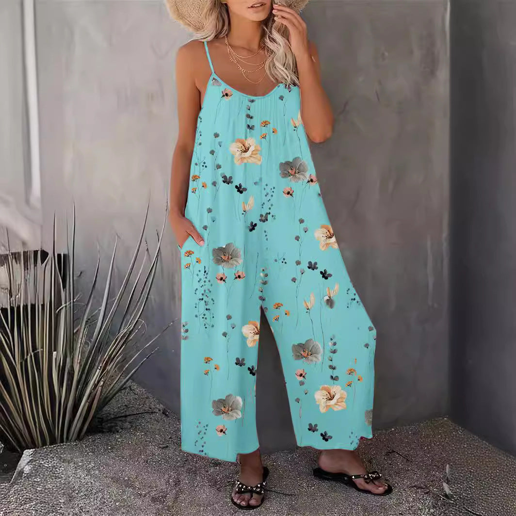 Dam Jumpsuit Ärmlös Casual Polyester Lång Byxlängd Medelhög Midja-4