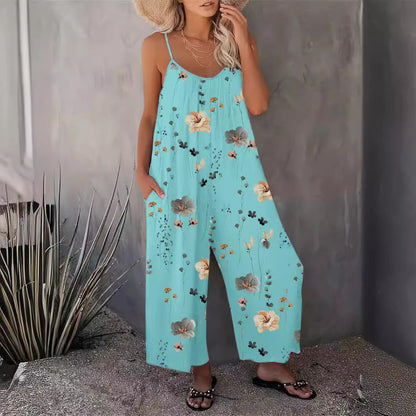 Dam Jumpsuit Ärmlös Casual Polyester Lång Byxlängd Medelhög Midja-4