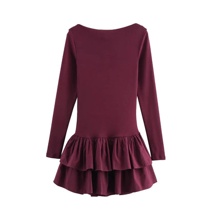 Kvinnors Klänning Ärmlös Ruffle Detaljer Elastiskt Tyg-5