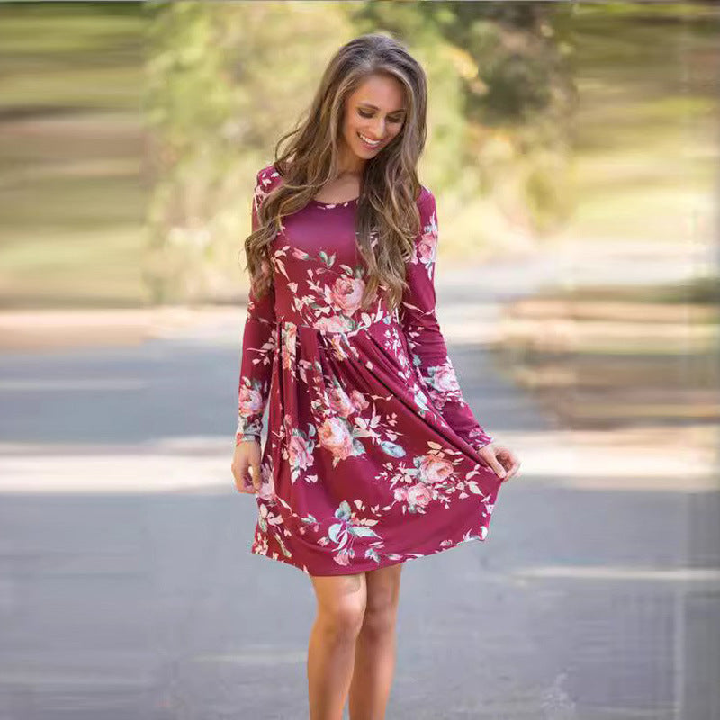 Damklänning A-Linjeformad Polyester för Vardags och Fest-3