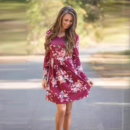 Damklänning A-Linjeformad Polyester för Vardags och Fest-3