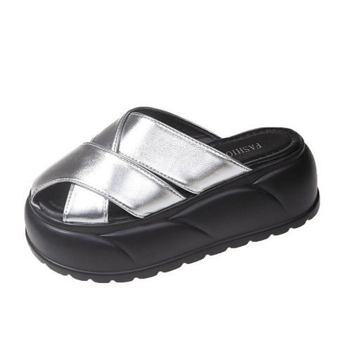 Kvinnor Kil Pantoletter Elegant Skimrande Syntetiskt Material 1