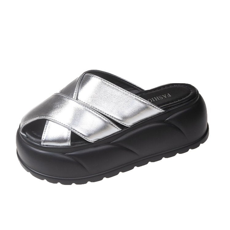 Kvinnor Kil Pantoletter Elegant Skimrande Syntetiskt Material 7