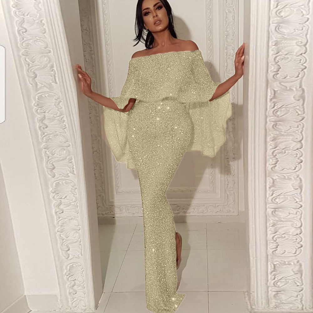 Kvinnors Aftonklänning Lång En-axel Bodycon Polyester med Slits-5