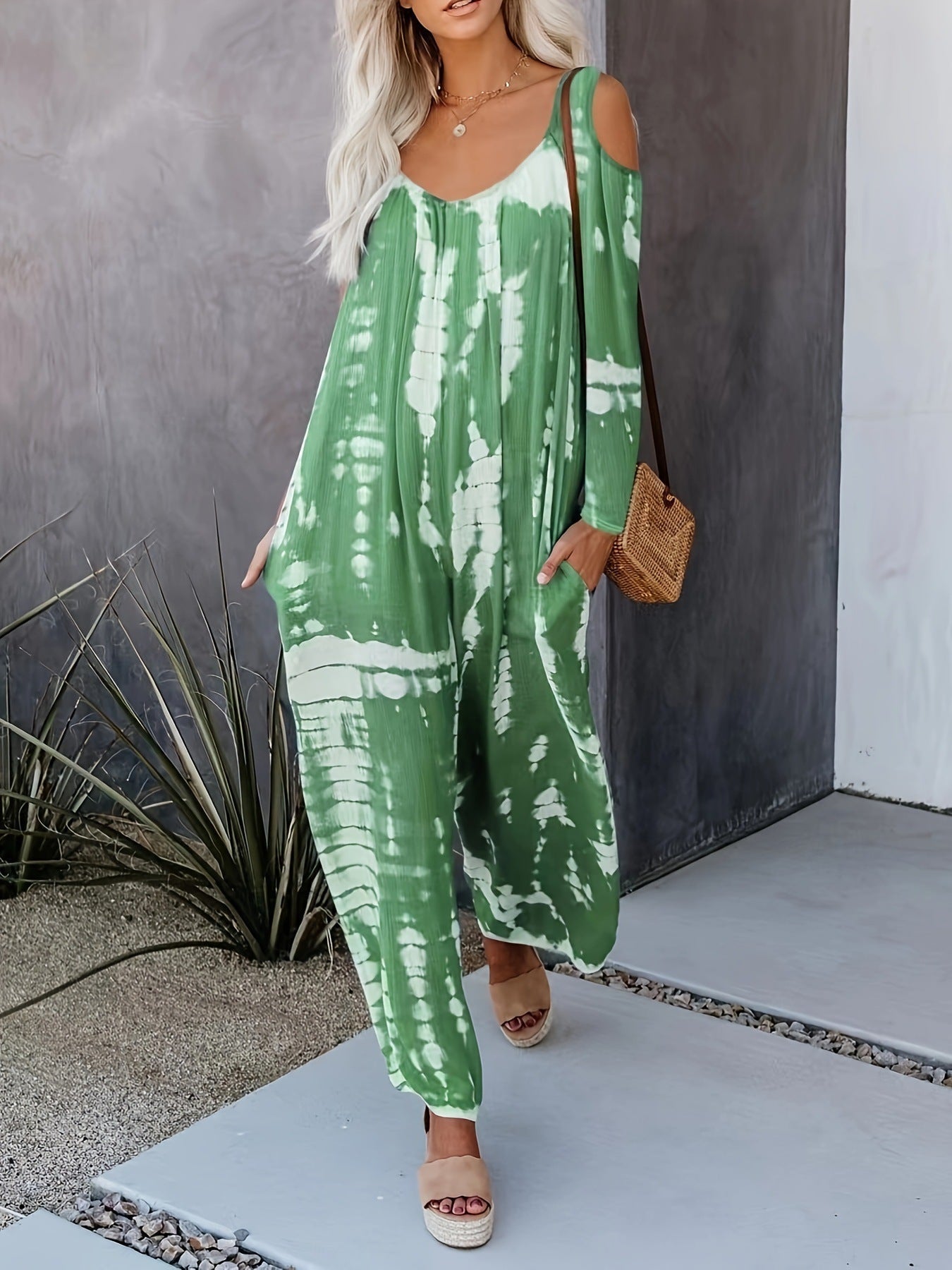 Variant image for Dam Jumpsuit Långärmad Löst Snitt Polyester Hög Midja Casual-49