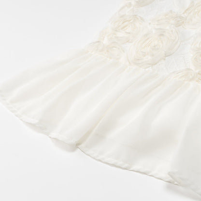 Kvinnors A-linjeformad Klänning med Blommiga Applikationer Polyester Spets 4