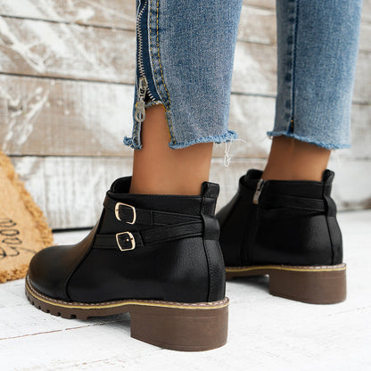 Dam Stövlar Stilren Syntetisk Läder Ergonomisk Passform-4