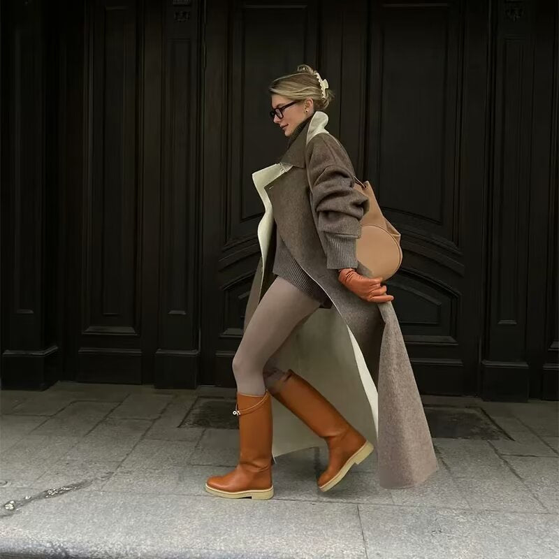 Kvinnor Trench Coat Elegant Lapel Lätt Andningsbart Tyg med Fickor 4