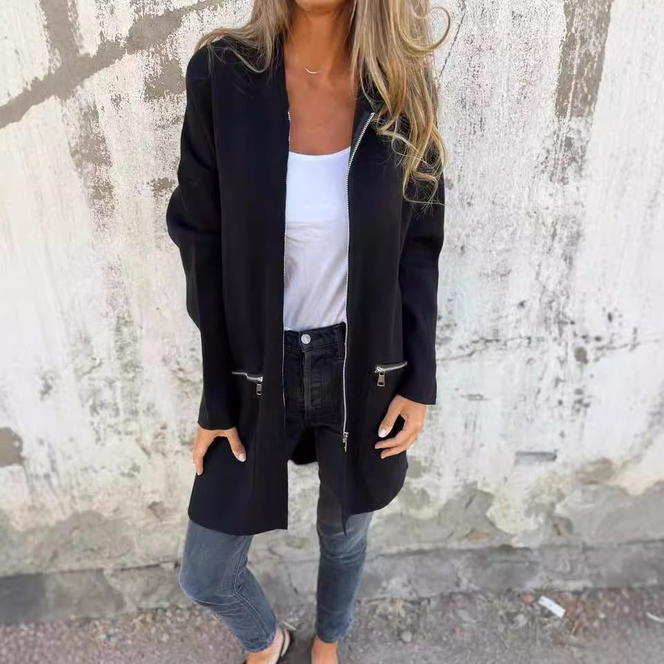 Variant image for Dam Hoodie Jacka College-Stil Bio-Cotton med Blixtlås-49