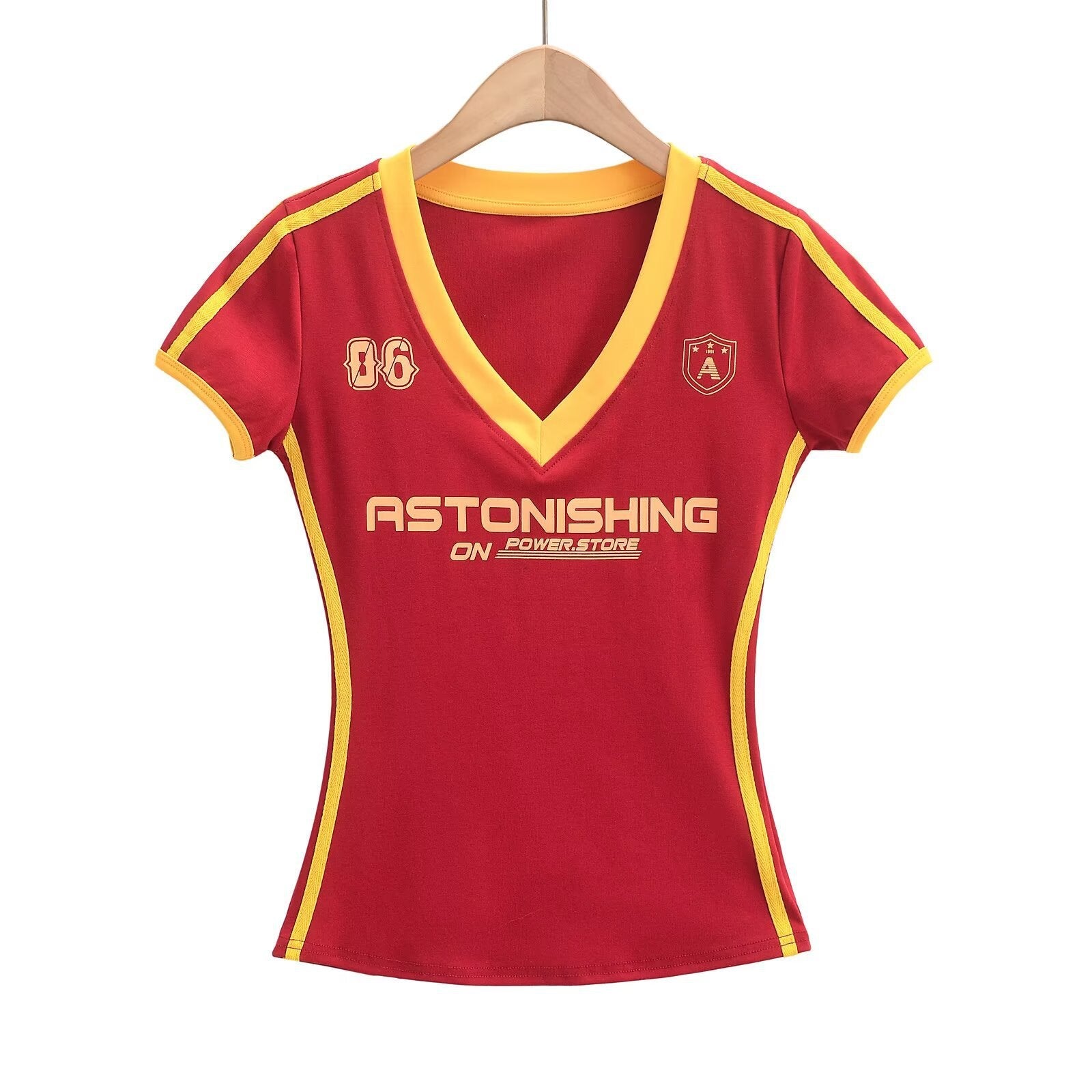 Variant image for Kvinnors V-ringad T-shirt Trendigt Tryck Bomull-2