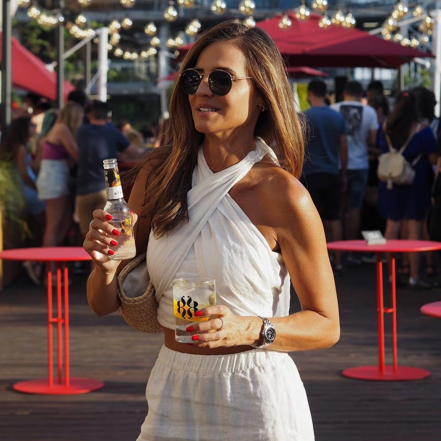 Dam Kort Rörskamisol Snörning Bomull-3