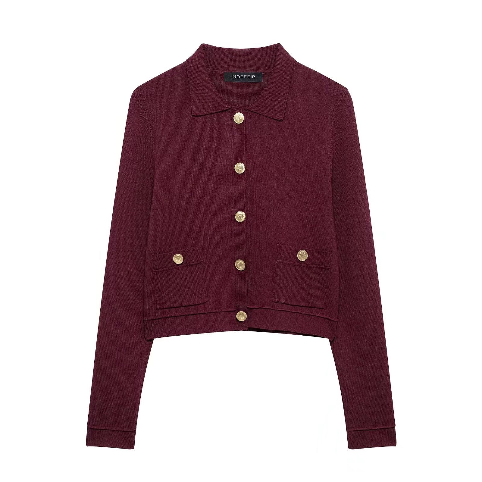 Matchande Set Dam Cardigan Hög Midja Kjol 100% Polyester-1