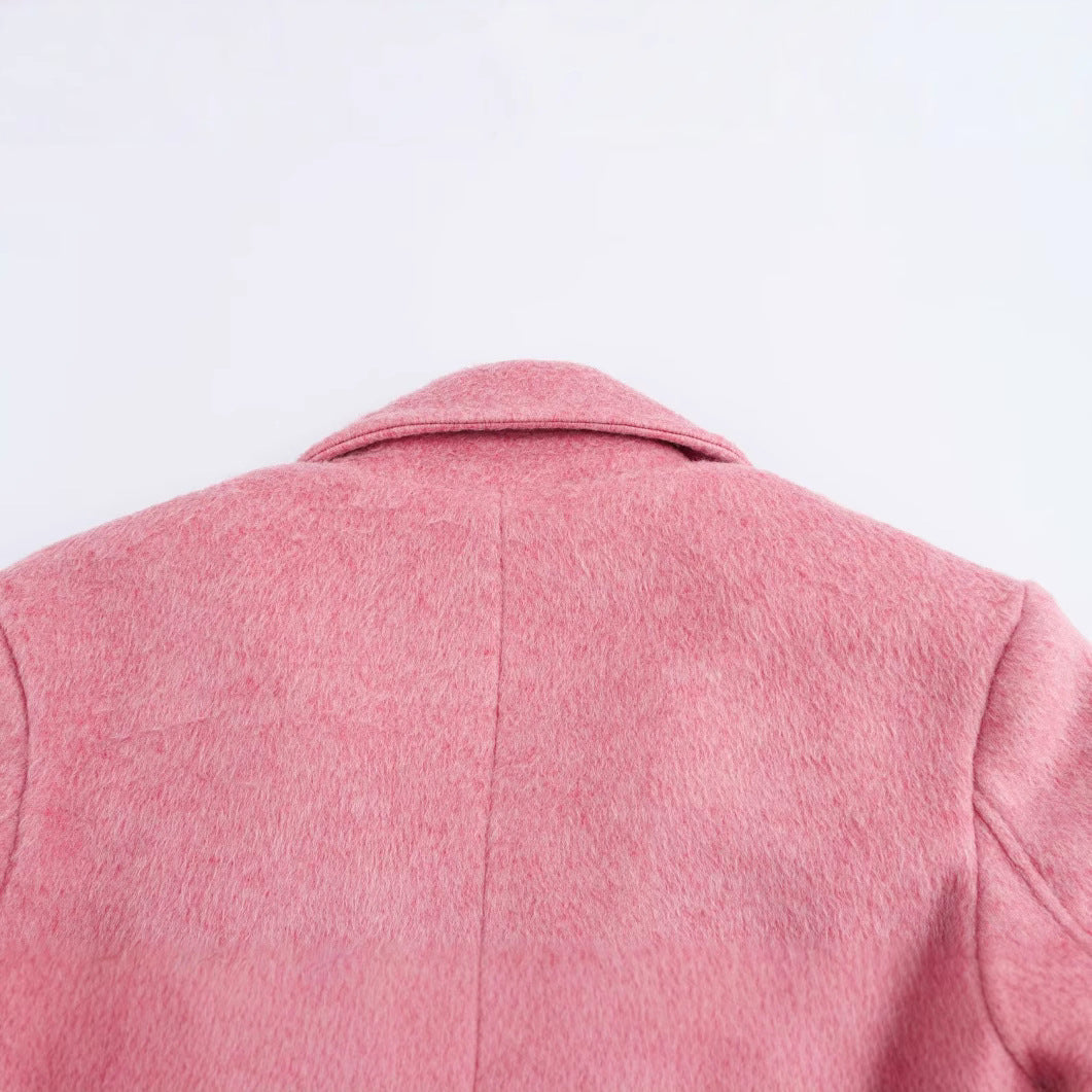 Dam Kappa Monokrom Patchwork Högkvalitativt Tyg Långa Ärmar-5