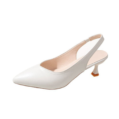 Kvinnor Slingback Skor Spetsig Tå Slät Klack Högkvalitativt Material 1