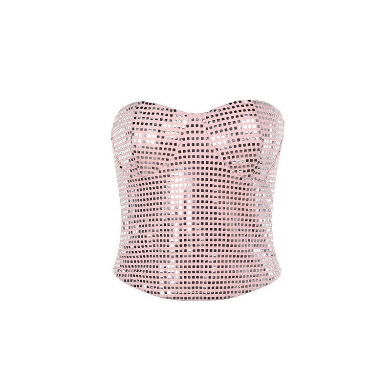 Glittrig Bustier Topp med Lurex Detaljer för Fest – Elegant Festtopp Dam i Högkvalitativt Material 6