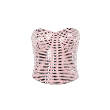 Glittrig Bustier Topp med Lurex Detaljer för Fest – Elegant Festtopp Dam i Högkvalitativt Material 6
