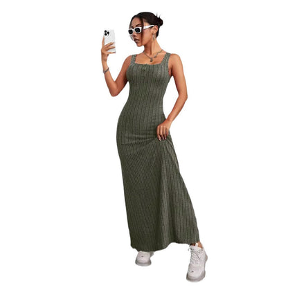 Dam Sommarklänning Ärmlös A-Line Polyester-6