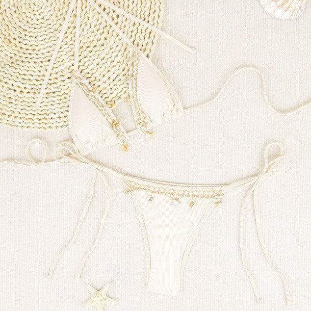 Kvinnors Bikiniset Triangulär Design Elastiskt Material-3