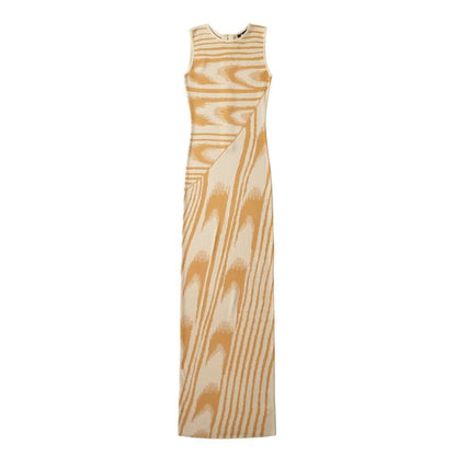 Damklänning Bodycon Jacquard Lång Ärmlös-1