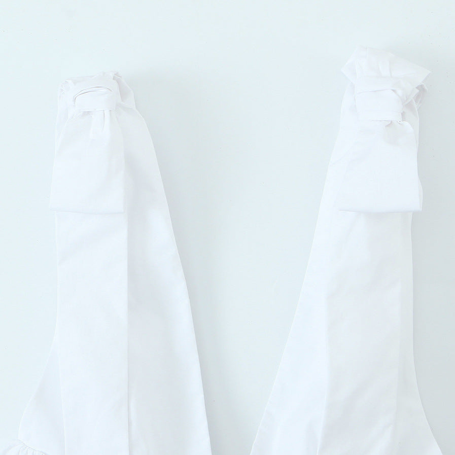 Dam Gürteltop Monokrom Design Snörning Högkvalitativt Tyg-2