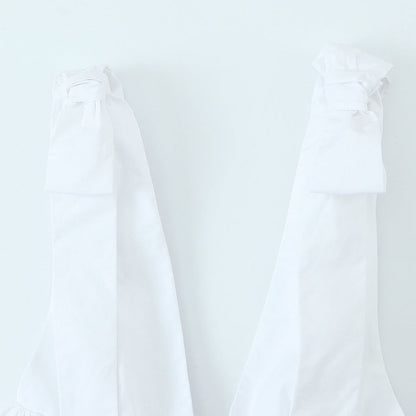 Dam Gürteltop Monokrom Design Snörning Högkvalitativt Tyg-2