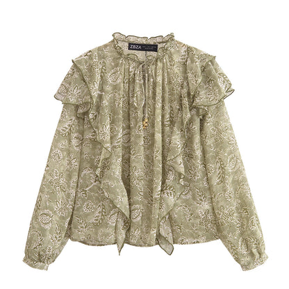 Variant image for Dam Skjorta Kortärmad Tryckt Polyester Casual-1