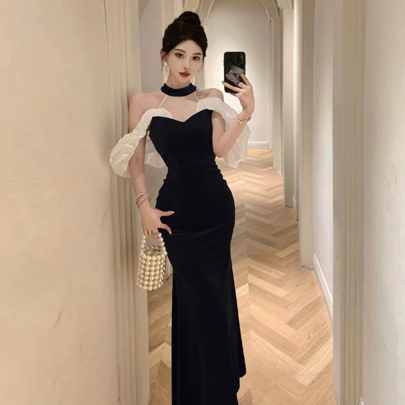 Variant image for Kvinnors Aftonklänning Halterneck Off-Shoulder Tight Polyester-7