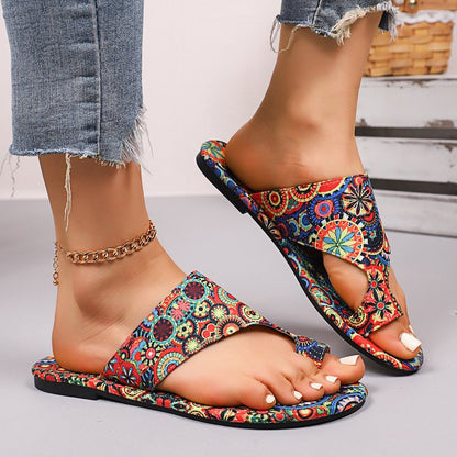 Dam Sandaler Blommigt Mönster Mjuk Innersula Hållbart Material-4