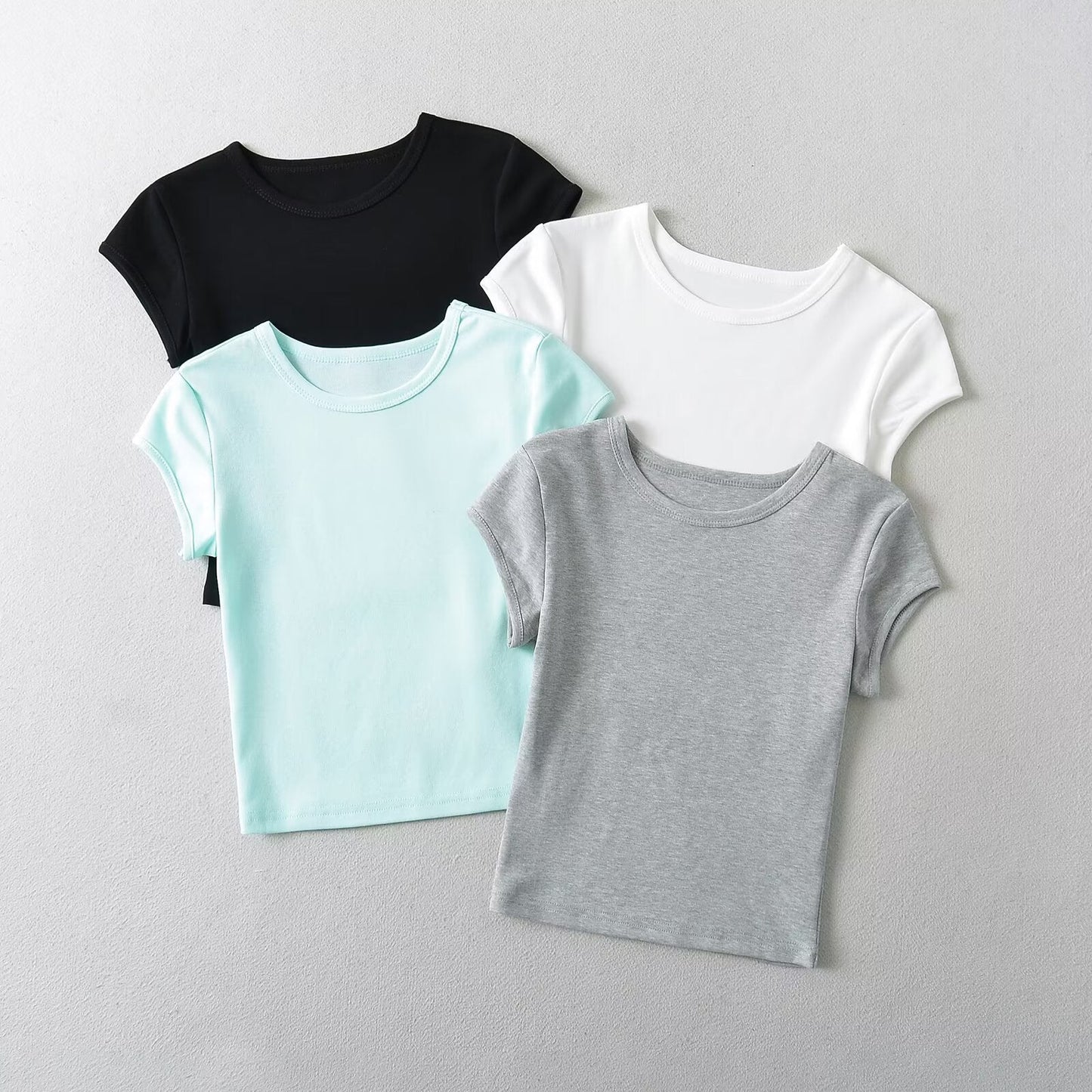 Kvinnors T-shirt Avslappnad Snitt Bomullsblandning-2