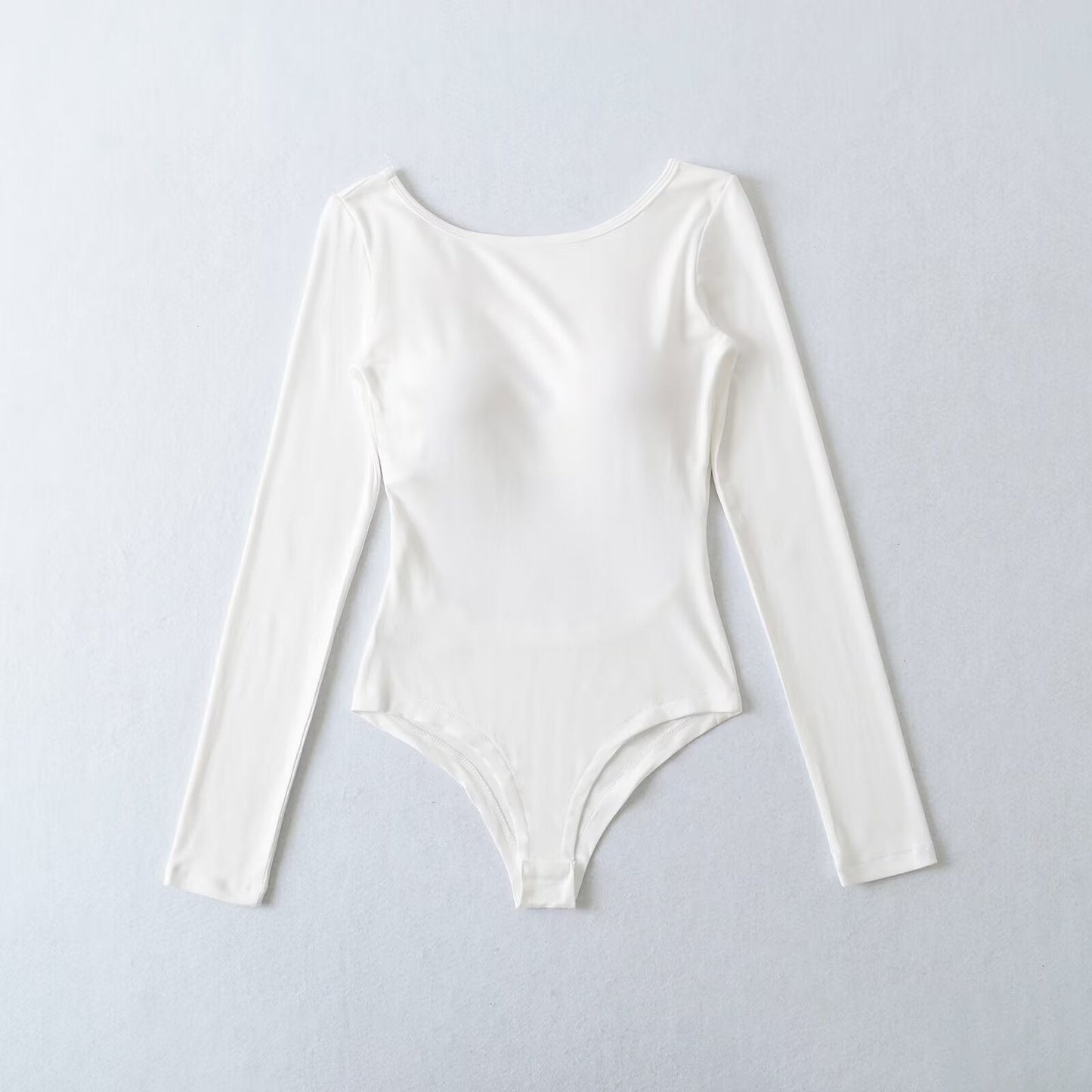 Långärmad Bodysuit för Kvinnor i Andningsbart Tyg – Elegant Design med Rund Halsringning, Smickrande Passform 6