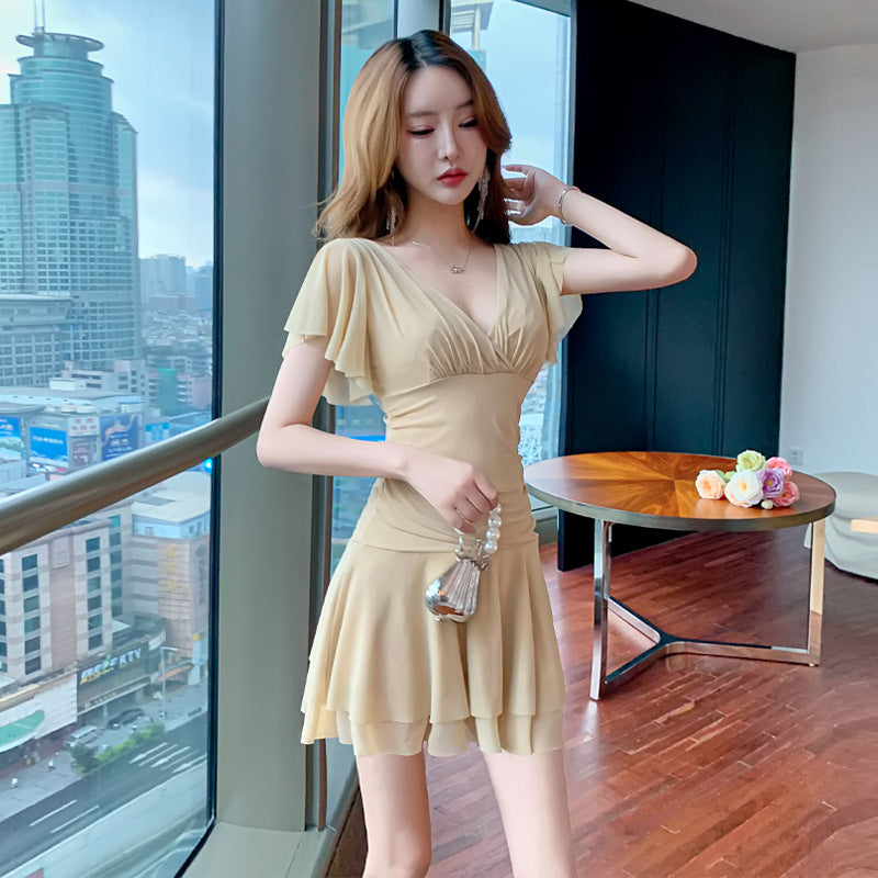 Variant image for Fina Dam Klänningar V-Neck Kort Ärmar Slim Fit Polyester-9