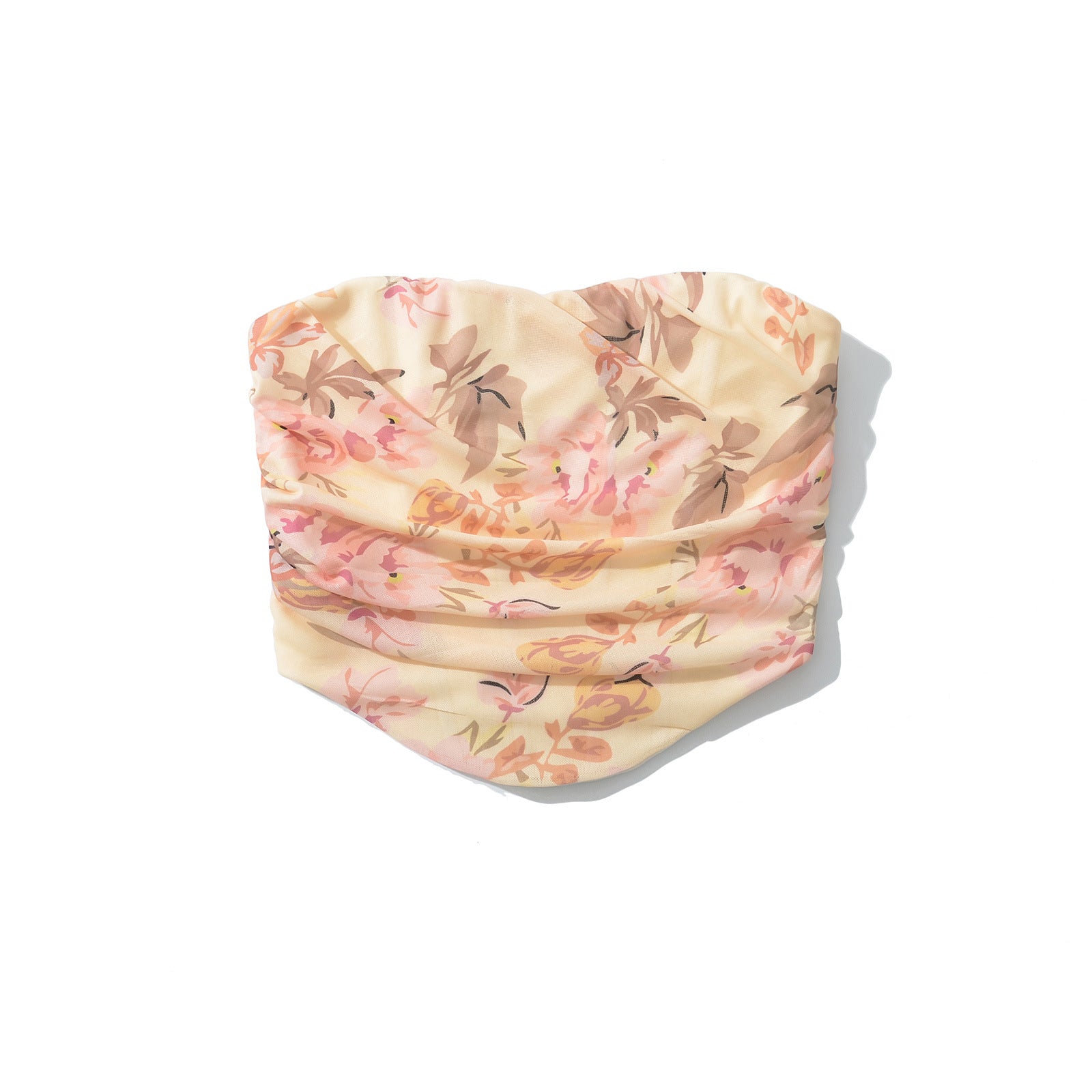 Variant image for Dam Bandeau Topp Blommig Design med Rüschendetaljer Elastisk Material-1