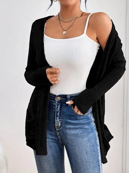 Variant image for Dam Cardigan Utan Krage Rippad Fleece 95% Polyester 5% Spandex-1