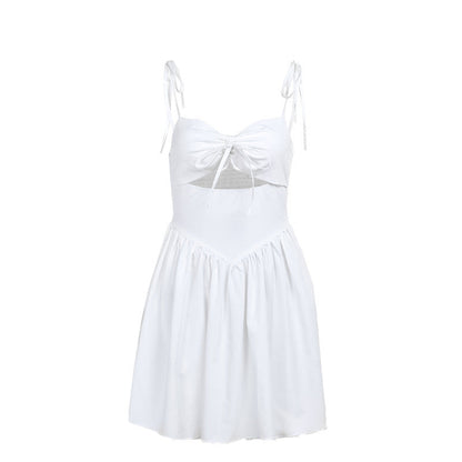 Dam Sommarklänning Med Samlad Topp Och Justerbara Remmar, Flödande Kjol, Andningsbart Material-6