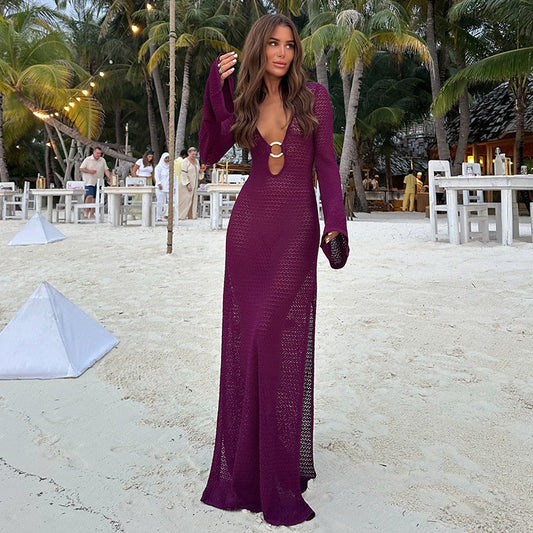 Maxiklänning Dam Modern Design Andningsbart Material 1